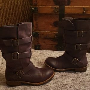Stuart Madeline brown leather boots